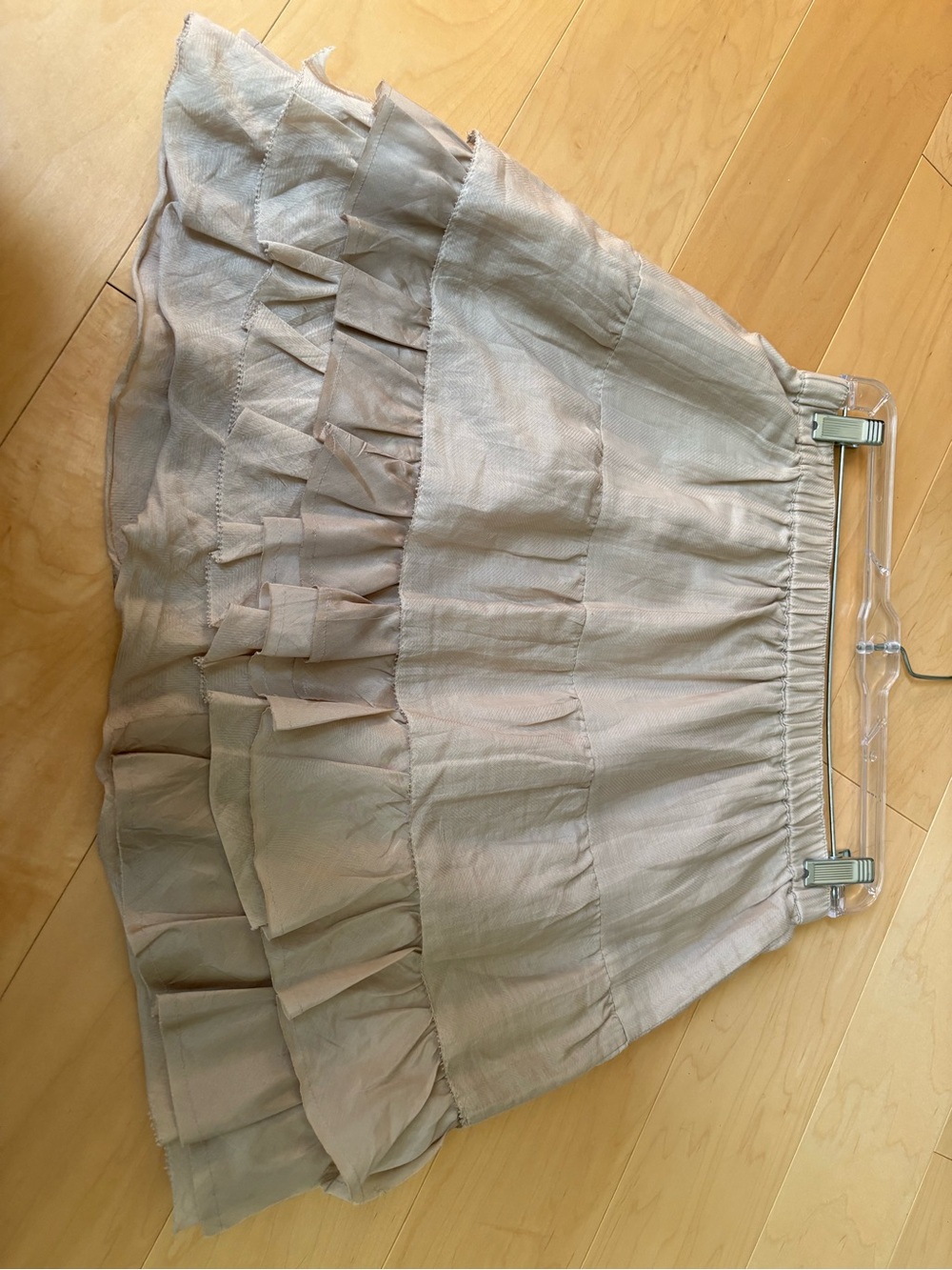 Banana Republic heritage Taupe lined Tiered Ruffle mini Skirt